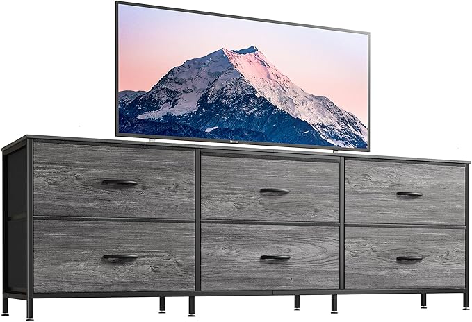 Huuger 63 Inch Long Dresser for Bedroom, Wide TV Stand for 55, 70 Inch TV by Huuger