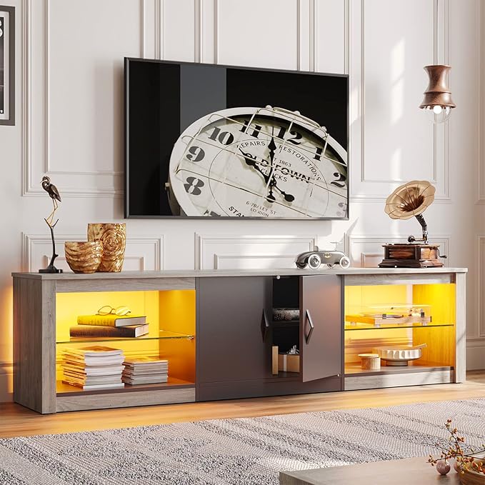 Bestier 70 Inch Led TV Stand for 75 Inch TV Large Entertainment Center Gaming by Bestier