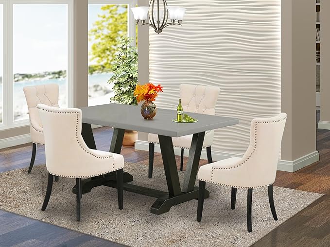 East West Furniture V696FR102-5 5 Piece Dinette Set - Image 2