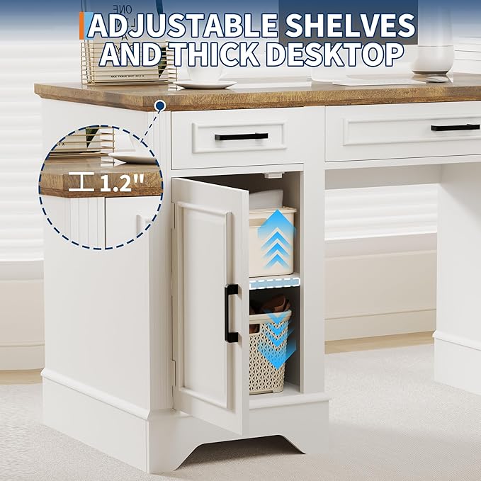 Executive Office Desk, Farmhouse 58" Office Desk - Image 4