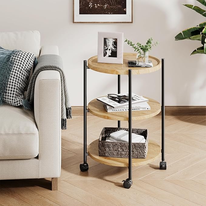 Small Side Table, 3-Tier Side Tables Living Room, Modern End Table Nightstand - Image 7