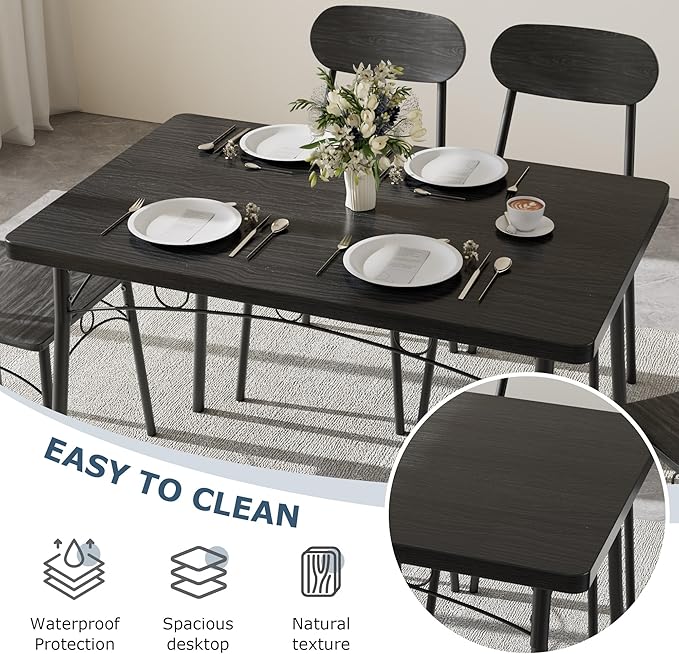 VECELO Dining Table Set for 4, 5-Piece Kitchen Table - Image 5