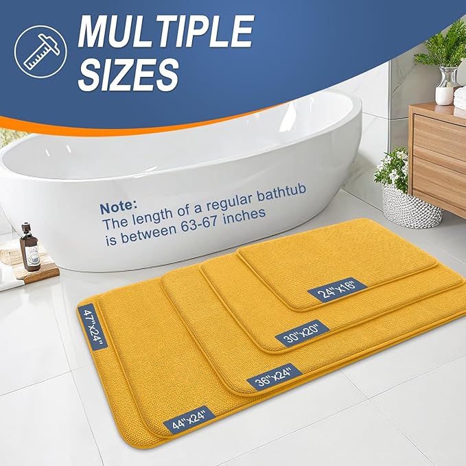 OLANLY Thick Memory Foam Bath Mat Rug 24x16, Extra Soft Absorbent Bathroom Rug - Image 5