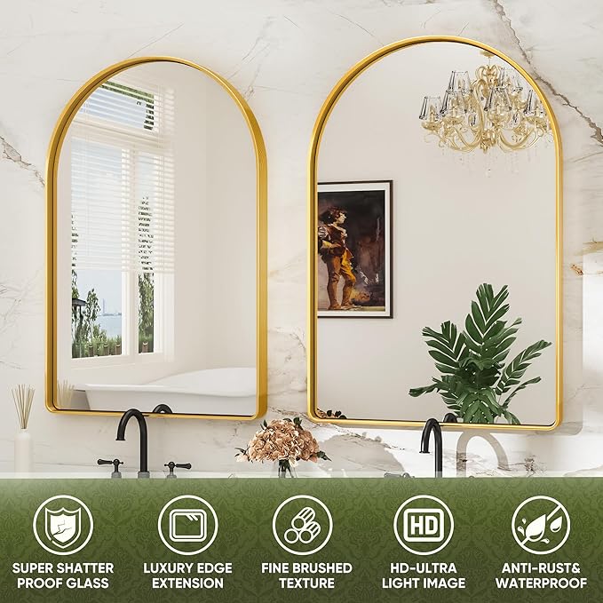 Suidia 24" x 36" Bathroom Mirror, Bathroom Vanity Mirror Metal Framed, - Image 6