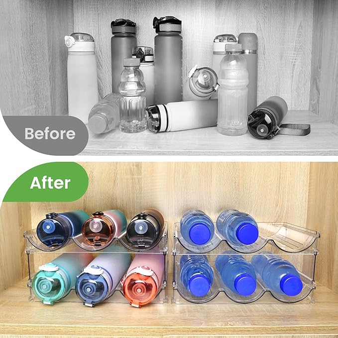 Water Bottle Organizer for Cabinet, Water Bottle Storage Organizer, 2 Packs - Image 4