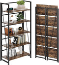 BHG Vintage Multifunctional Folding Bookshelf, No-Assembly Plant Stand Storage by BHG