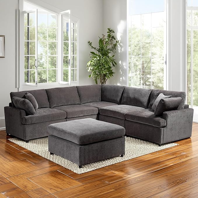 100 Inch U-Shaped Modular Convertible Sectional Sofa - Image 3