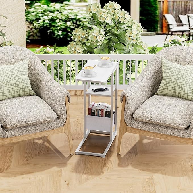C Shaped End Table, Small Side Table - Image 7