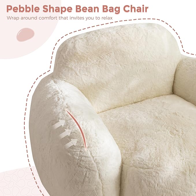 MAXYOYO Bean Bag Chair, Comfy Pebble Shaped Single Bean Bag Sofa - Image 5