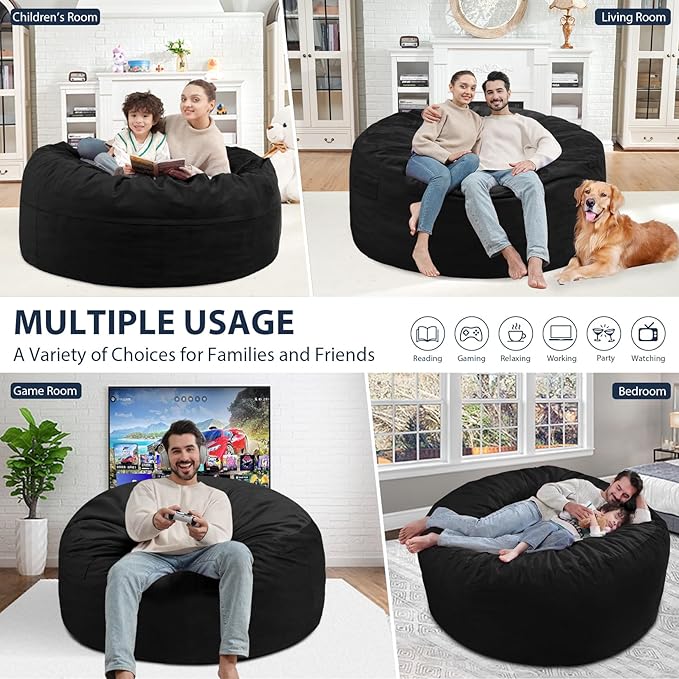 4FT Bean Bag Chair, Large Bean Bag Chairs - Image 4