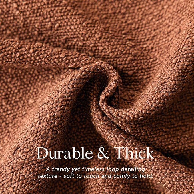 Foindtower Pack of 2 Textured Boucle Throw Pillow Covers Accent Solid - Image 2