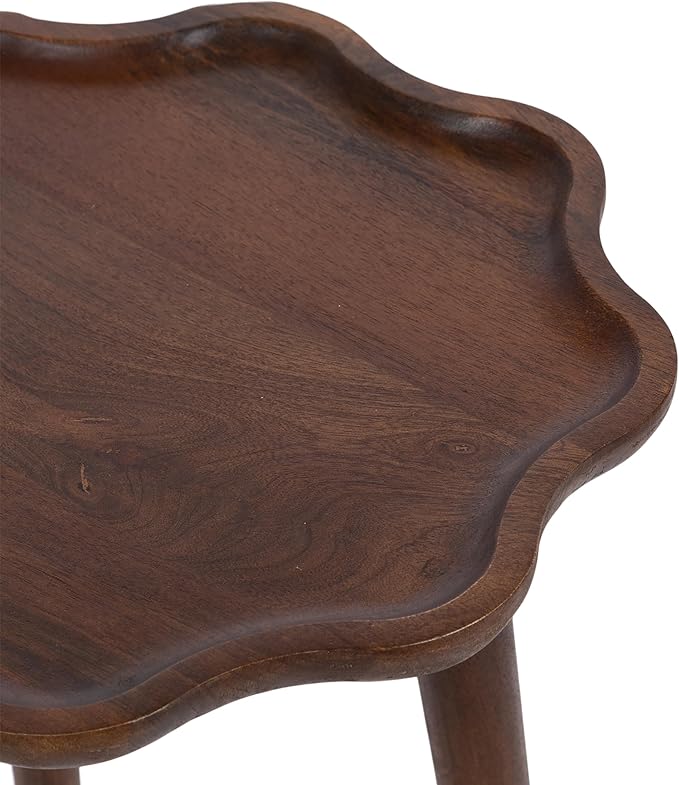 Kate and Laurel Alezar Modern Wooden Round Side Table, Walnut Brown, - Image 6