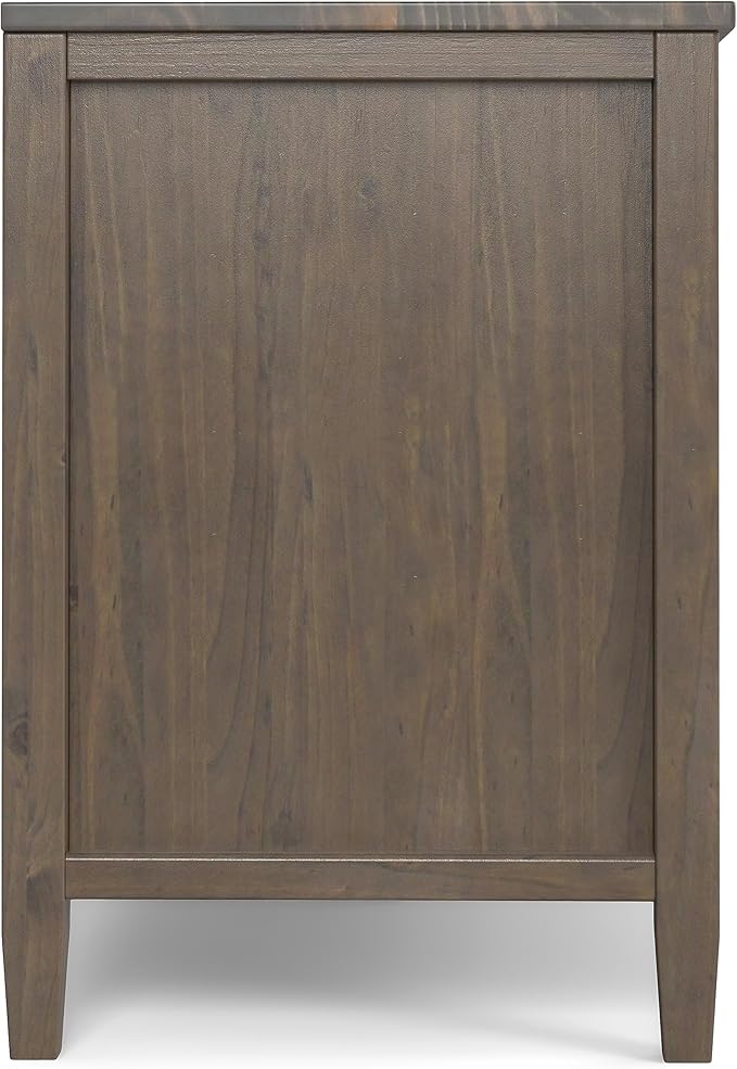 SIMPLIHOME Ela SOLID WOOD 72 inch Wide Transitional TV Media Stand in Smoky - Image 6