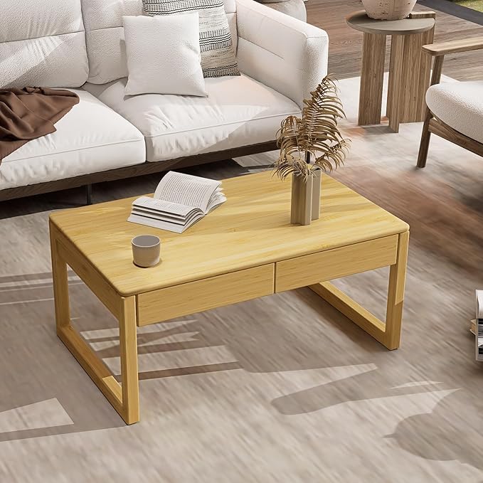 Japanese Floor Coffee Table, Bamboo Low Table, Japanese Tea Table - Image 6