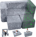 MeMoreCool Glow-in-The-Dark Dinosaur Modular Kids Play Couch — Convertible Foam by MeMoreCool
