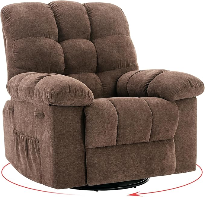 Rocking Recliner Chair, 360° Swivel Rocker Chair by GarveeHome