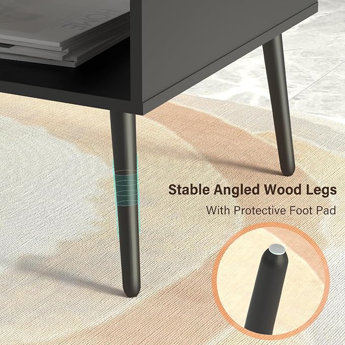 HAIOOU Coffee Table, Mid Century Modern Style Cocktail Table TV Stand - Image 6