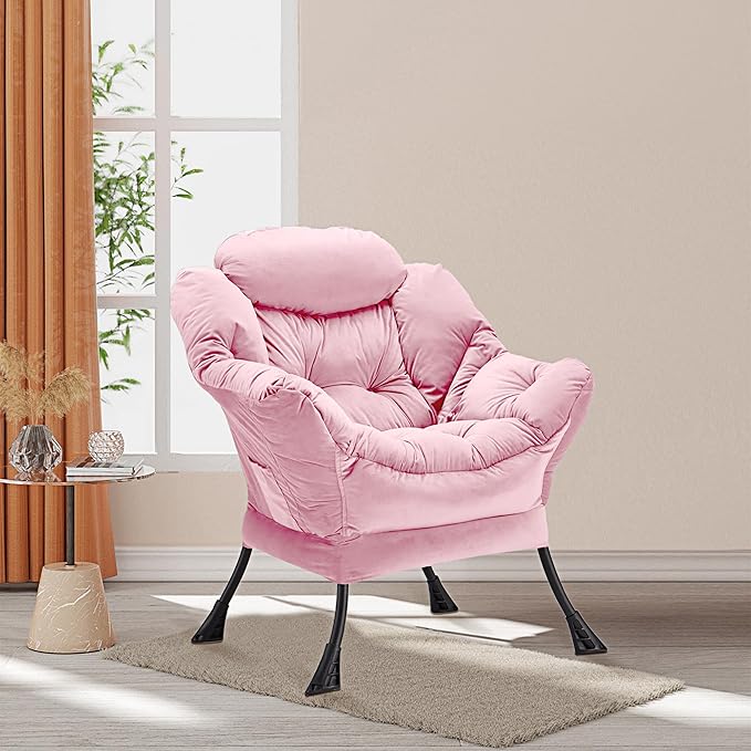 Lazy Chair Thick Padded, Comfy Velvet Accent Lounge Chair - Image 2