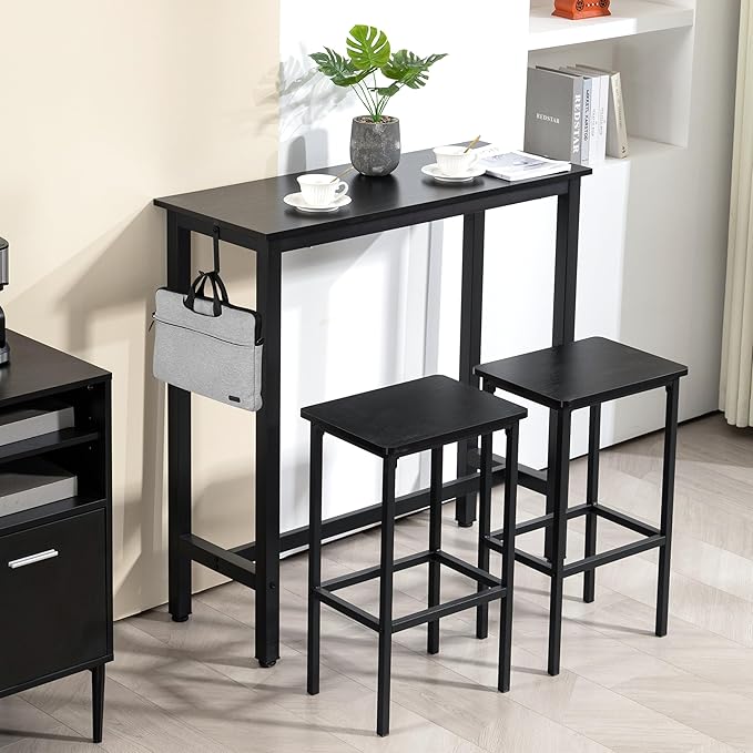 Finnhomy Bar Table Set, 39.3" Pub Table High Top Table, Rectangular Bar Height - Image 4