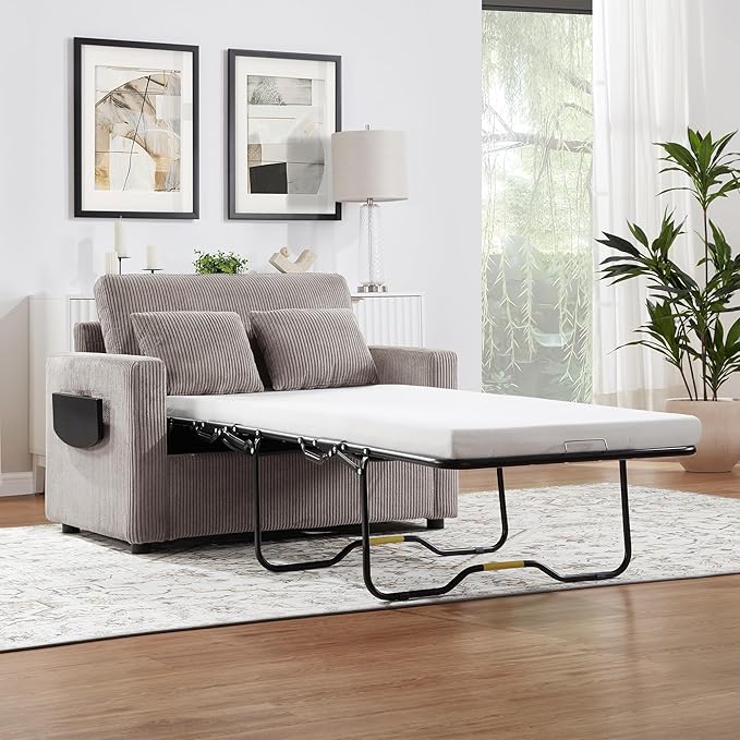 Twin Size Sofa Bed 47.2" Sleeper Sofa Loveseat Sofa - Image 5