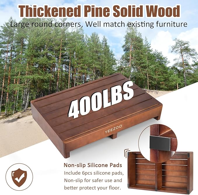 Wooden one Step Stool- Solid Pine Wood Step Riser - Image 3