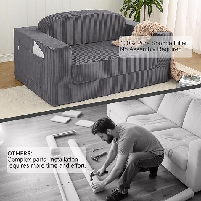 MeMoreCool Convertible Sofa Bed, Pull Out Loveseat Sleeper Sofa, Small Boneless - Image 5