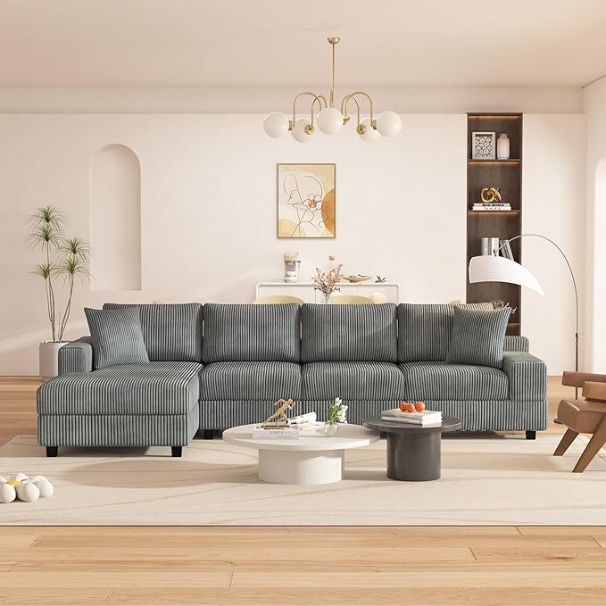 Eafurn 132.68" Oversized L Shaped Modular Sectional Sofa Couch - Image 4