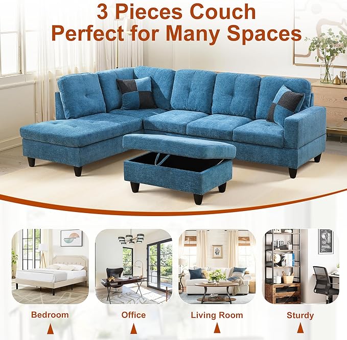 Osparple L Shaped Couch Sectional Couches - Image 7