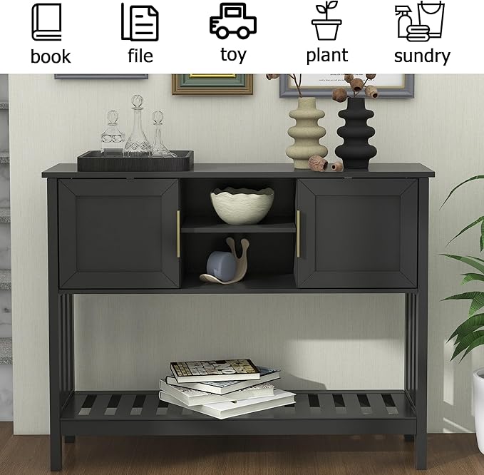 TaoHFE Console Table with Storage with Doors, Entryway Console Table with Doors - Image 5
