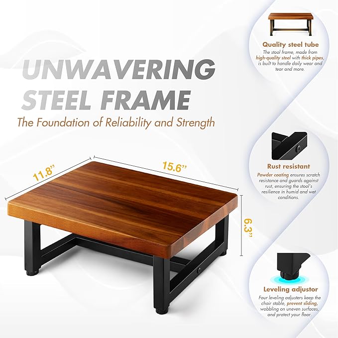 Wooden One Step Stool, Heavy Duty Step Stool - Image 2