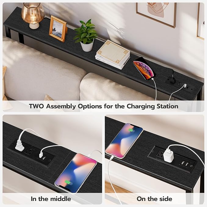 HOOBRO 2 Pack 47.2" Narrow Console Table - Image 7