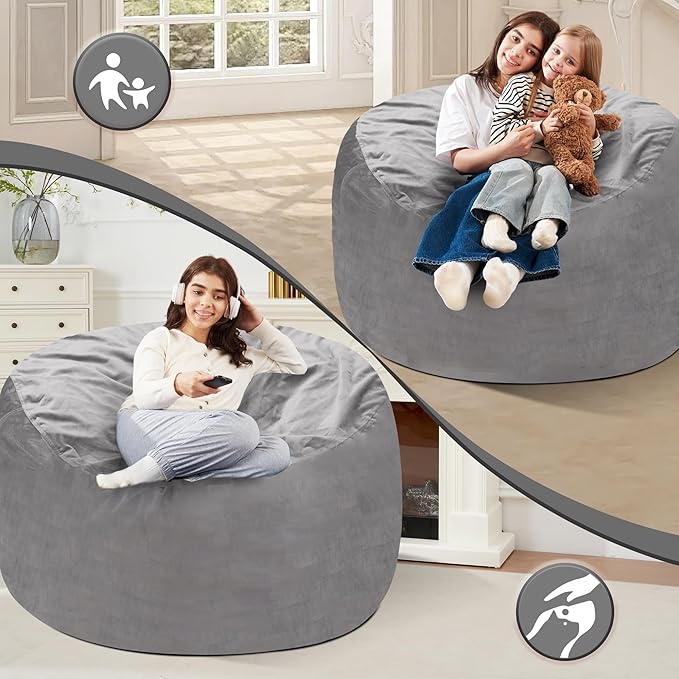 Homguava 4 FT Bean Bag Chair: 4' Bean Bags - Image 3