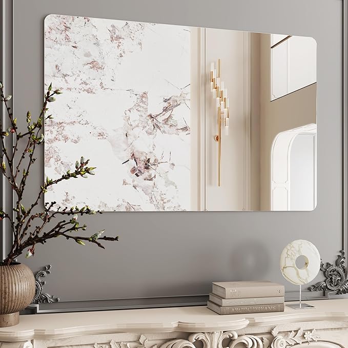 36x55 Large Bathroom Mirror, Wall Mirrors by AUYHM