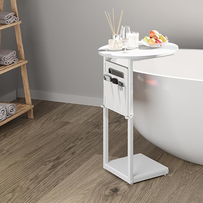 Vagusicc C Shaped End Table, Adjustable Height Small Side Table - Image 8