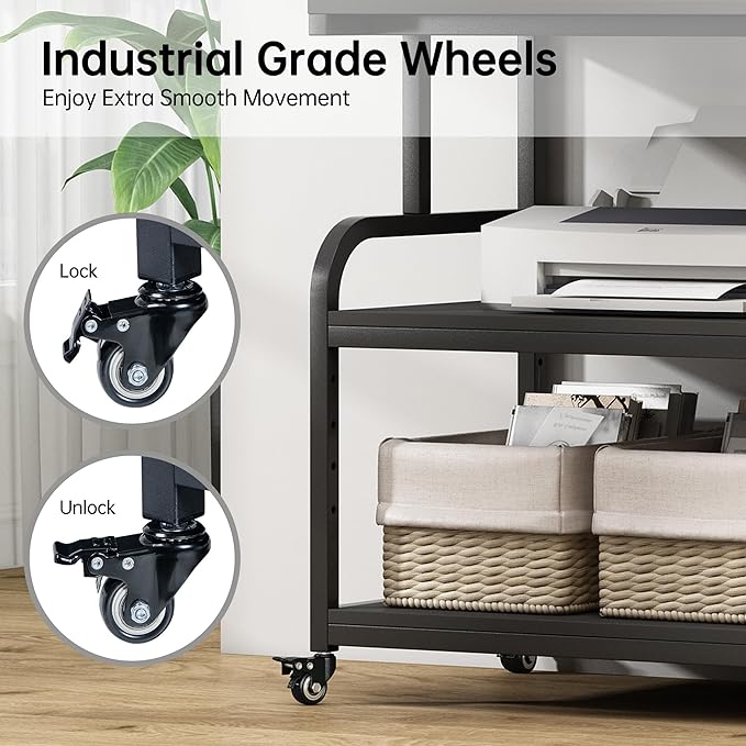 32.3" x 18.9" Extra Large Printer Stand Table - Image 5