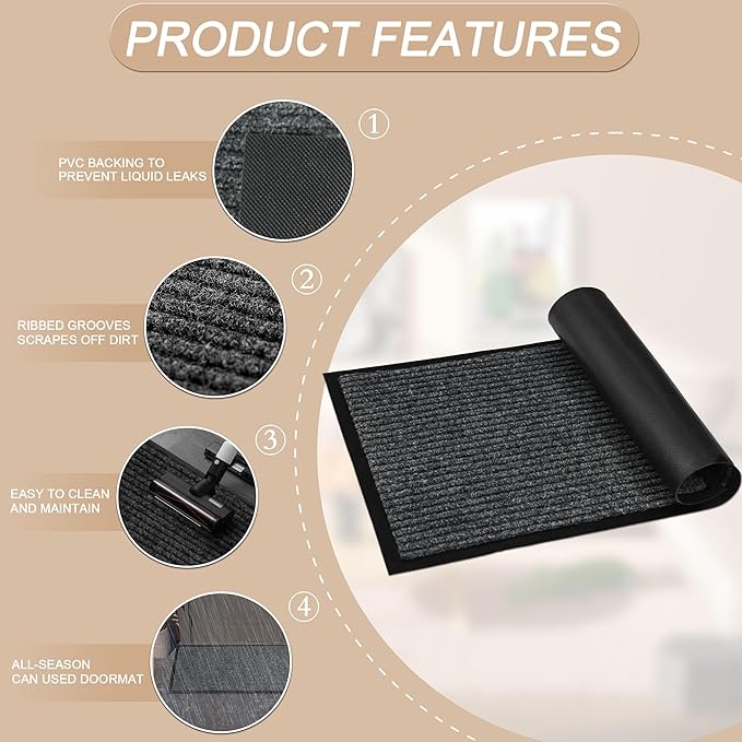 Front Door Mat Outside Entrance, Low Profile Welcome Doormat - Image 8