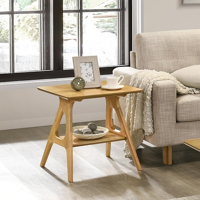 Roundhill Furniture Arona 3-Piece Coffee Table Set, Coffee Table and Two End - Image 9