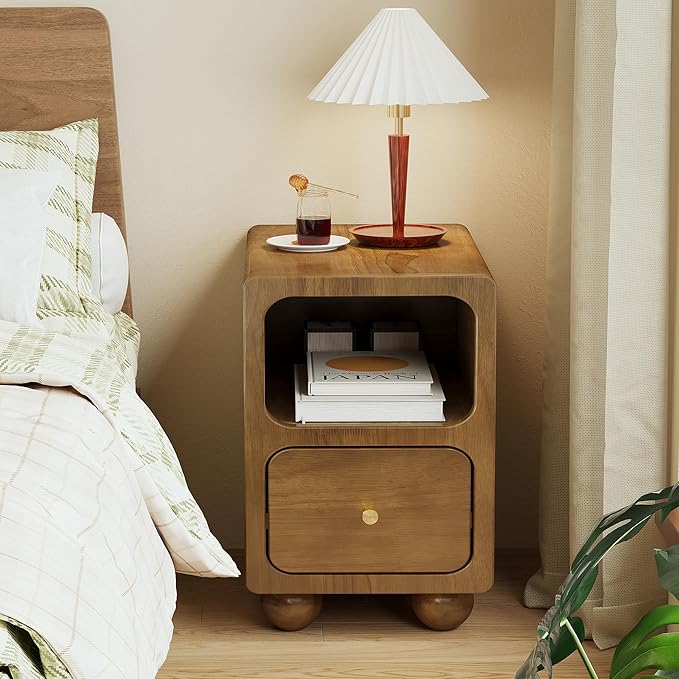 Solid Wood Nightstand, Narrow Night Stand - Image 6