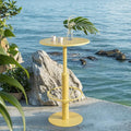 42" Tall Modern Industrial Bar Table-23.6" Dia Round Metal Top Standing Pub by LOKKHAN