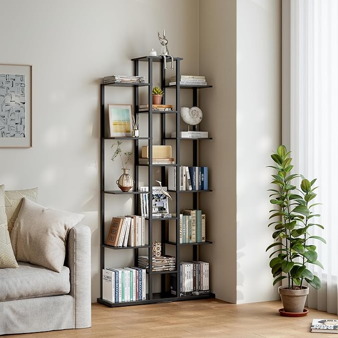 Bookshelf，Small Bookcase for Small Space，6-Tier Bookshelf for Living Room by DGSANDGPuttheCustomerFirst