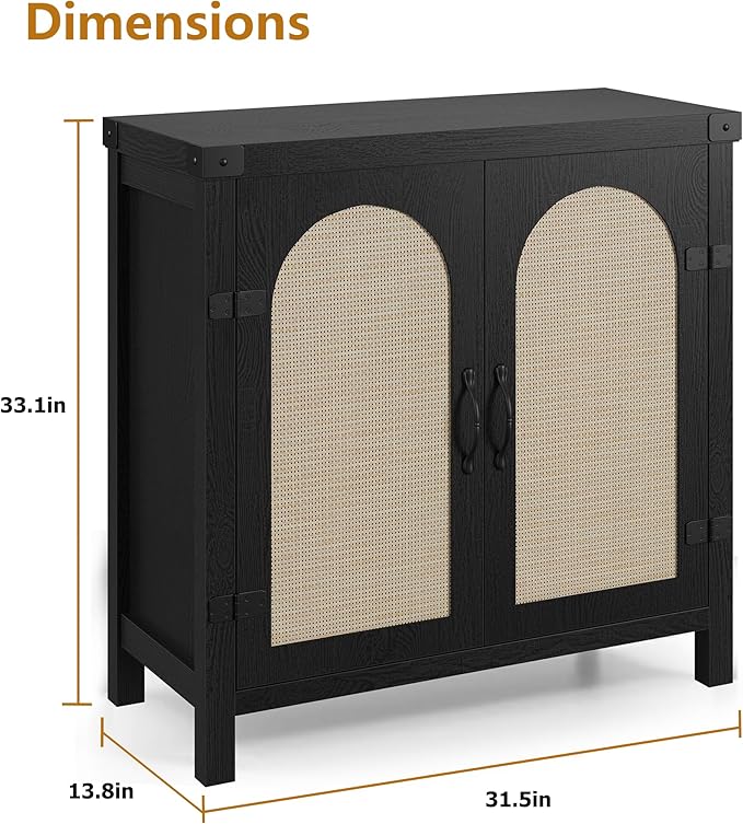 IDEALHOUSE Rattan Buffet Cabinet - Image 2