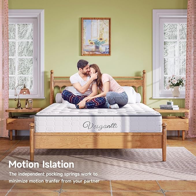 Vesgantti Twin Mattress, 10 Inch Innerspring Hybrid Single Bed Mattress in a Box - Image 3