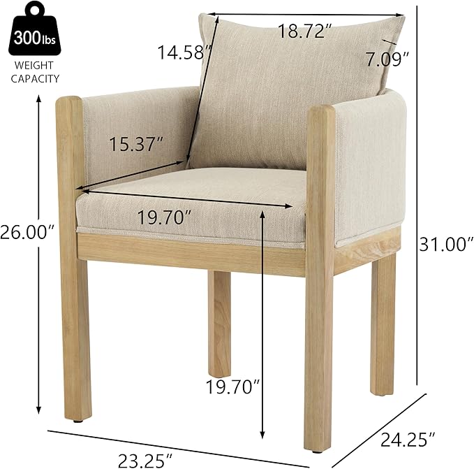 Christopher Knight Home Lucid Linen Upholstered Dining Chairs Set of 2 - Image 2