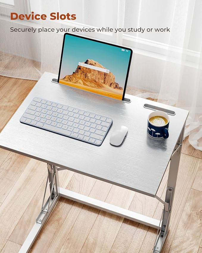 21''Wx28''H Folding TV Tray for Eating, Small Foldable C-Shaped Tray Table - Image 5