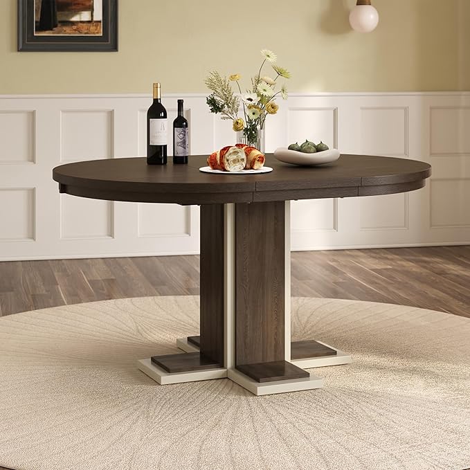 Mid-Century Modern Extendable Round Table by Unknown