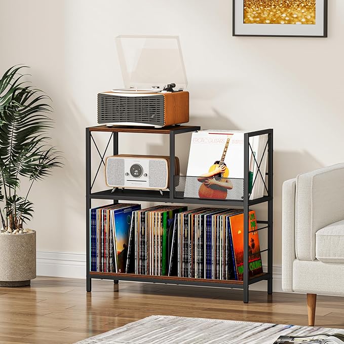 Snughome Large Vinyl Record Player Stand, Holds Up to 300 Albums, Wooden Record - Image 6