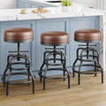 Adjustable Height Swivel Bar Stools Set of 3, 22-29 Inch Industrial Vintage Bar by Raynesys