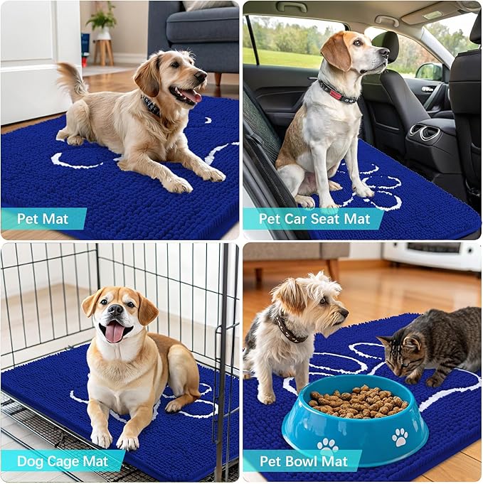 OLANLY Door Mat for Muddy Dog Paws 30x20, Ultra Absorbent Chenille Mud Doormat - Image 7