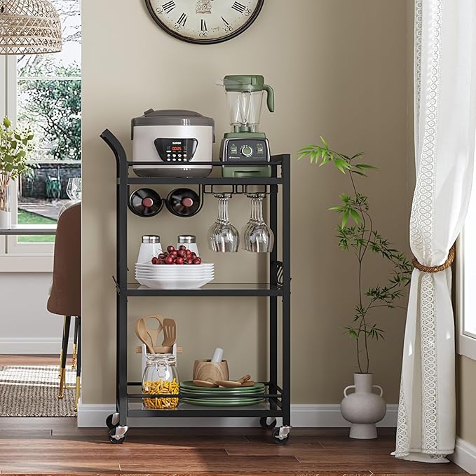 TUTOTAK Bar Cart, Home Bar Serving Cart - Image 4