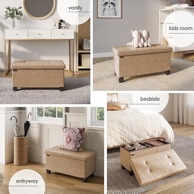 STORAGEBUD Storage Ottoman Bench - Image 4